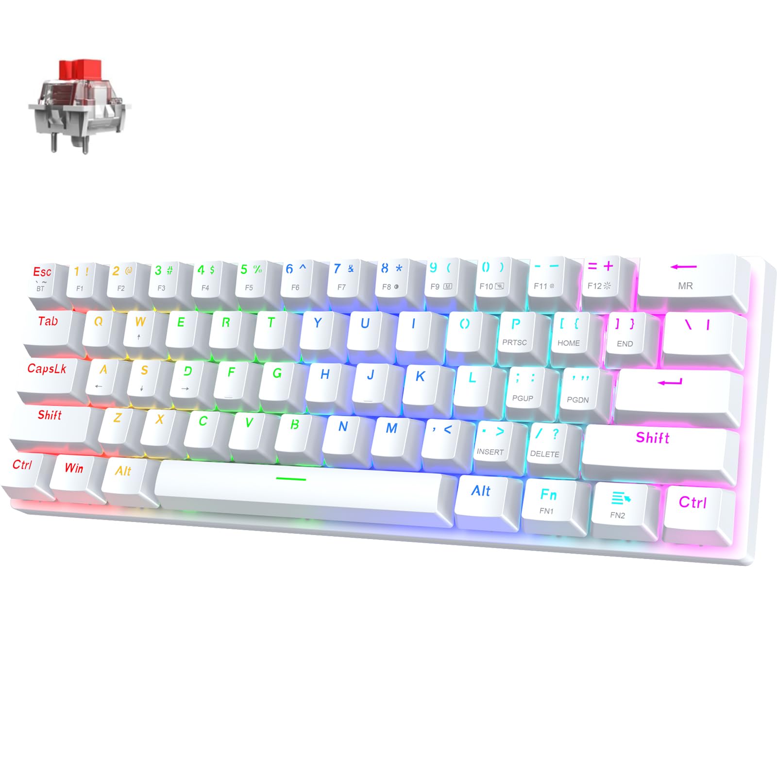 Amazon.com: Pauroty 60% Wireless Creamy Keyboard, Triple Mode 2.4G Amazon.com: Pauroty 60% Wireless Creamy Keyboard, Triple Mode 2.4G